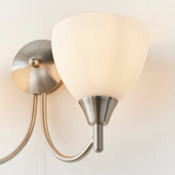 Anson Lighting Royal 2Lt Wall Light Finished In Satin Chrome Plate And Matt Opal Glass - thumbnail 7