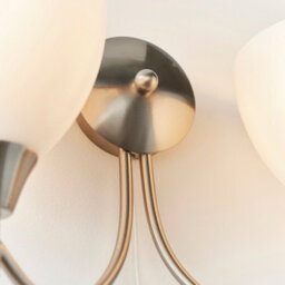Anson Lighting Royal 2Lt Wall Light Finished In Satin Chrome Plate And Matt Opal Glass - thumbnail 6