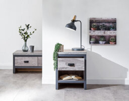 Gfw Boston 1 Drawer Lamp Table Grey - thumbnail 1