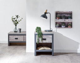 Gfw Boston 1 Drawer Lamp Table Grey - thumbnail 2