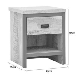 Gfw Boston 1 Drawer Lamp Table Grey - thumbnail 9
