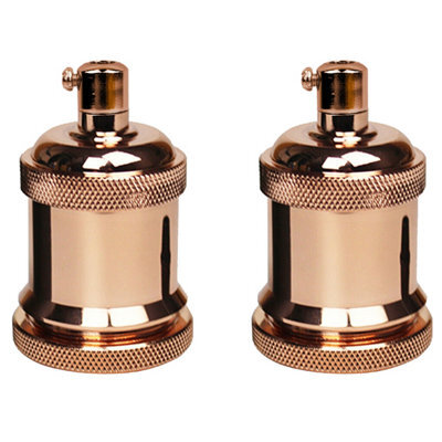 Vintage Industrial E27 Lamp Holder Retro Metal Edison Bulb Socket Ip20, Hard Wired For Diy Pendant Wall Lights - image 1