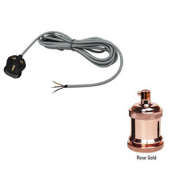 Vintage Industrial E27 Lamp Holder Retro Metal Edison Bulb Socket Ip20, Hard Wired For Diy Pendant Wall Lights - thumbnail 3