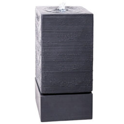 Primrose Bari Square Column With Rippling Effect Garden Water Feature Fountain With Led Lights H85Cm - thumbnail 1