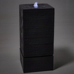 Primrose Bari Square Column With Rippling Effect Garden Water Feature Fountain With Led Lights H85Cm - thumbnail 3