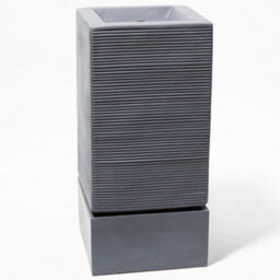 Primrose Bari Square Column With Rippling Effect Garden Water Feature Fountain With Led Lights H85Cm - thumbnail 6