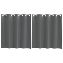 Berkfield Voile Curtains With Grommets 2 Pcs Dark Grey 140X140 Cm - thumbnail 2