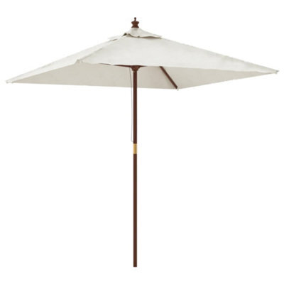 Berkfield Durable Garden Parasol With Wooden Pole Sand 198X198X231 Cm