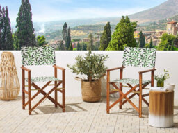 Beliani Set Of 2 Garden Chair Replacement Fabrics Cine White - thumbnail 2
