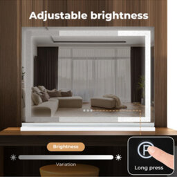 Emitto Tabletop Touch Led Vanity Mirror Crystal Usb Makeup 80X62Cm Large - thumbnail 6