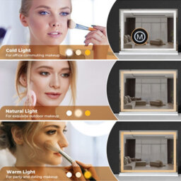 Emitto Tabletop Touch Led Vanity Mirror Crystal Usb Makeup 80X62Cm Large - thumbnail 7