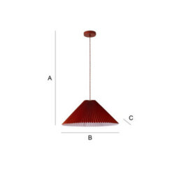 Valuelights Akira Burnt Orange Hanging Pendant Ceiling Light With Pleated Lampshade - Led Bulb Included - thumbnail 9