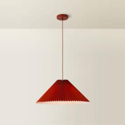 Valuelights Akira Burnt Orange Hanging Pendant Ceiling Light With Pleated Lampshade - Led Bulb Included - thumbnail 4