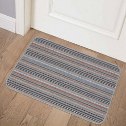 Grey Modern Striped Stain-Resistant Mat For Living Room, Utility Room, Dining Room, Bathroom & Kitchen -67Cm X 200Cm (Runner) - thumbnail 2