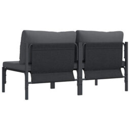 Berkfield Outdoor Furniture With Cushion 2 Pcs Anthracite Steel - thumbnail 8