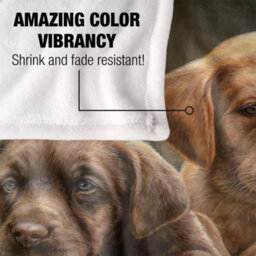 Wild Wings Silky Puppies Supersoft Blanket Brown/black (One Size) - thumbnail 4