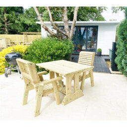 Marlborough Heavy Duty Table And Chair Set - 1 Square Table - 2 Chairs - 2 Seater - thumbnail 1