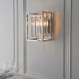 Luminosa Lighting Luminosa Acadia 1 Light Wall Light Chrome Plate & Clear Crystal Glass, E14 - thumbnail 2