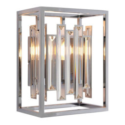 Luminosa Lighting Luminosa Acadia 1 Light Wall Light Chrome Plate & Clear Crystal Glass, E14 - thumbnail 1