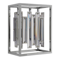 Luminosa Lighting Luminosa Acadia 1 Light Wall Light Chrome Plate & Clear Crystal Glass, E14 - thumbnail 6