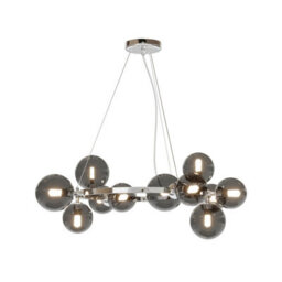 Luminosa Lighting Luminosa Maytoni Dallas Modern 1 Globe Pendant Ceiling Light Chrome, Smoky Shade, G9 - thumbnail 2