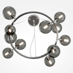 Luminosa Lighting Luminosa Maytoni Dallas Modern 1 Globe Pendant Ceiling Light Chrome, Smoky Shade, G9 - thumbnail 5