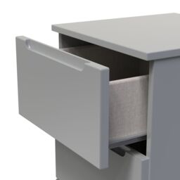 Messina Ready Assembled Matt Grey No Effect 5 Drawer Bedside Chest (H)1067mm (W)370mm (D)390mm - thumbnail 4