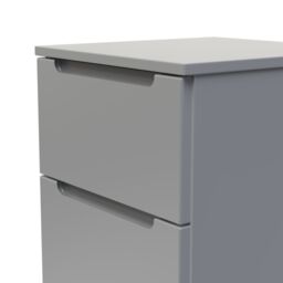 Messina Ready Assembled Matt Grey No Effect 5 Drawer Bedside Chest (H)1067mm (W)370mm (D)390mm - thumbnail 3