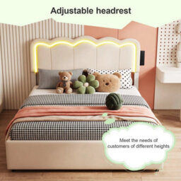 4Ft6 Double Upholstered Bed With 4 Drawer & Charging Port Princess Bed - thumbnail 4