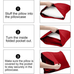 Oxford Homeware Plain Dyed Pillowcase 2 Pair (W)50X(L)75 Cm- Soft Breathable Easy Care Standard Bed Pillow Covers Red (Pack Of 4) - thumbnail 4
