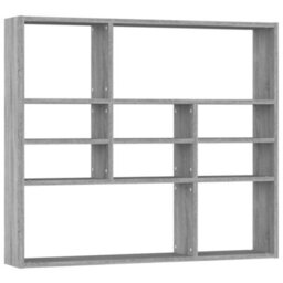 Berkfield Wall Shelf Grey Sonoma 90X16X78 Cm Engineered Wood - thumbnail 2