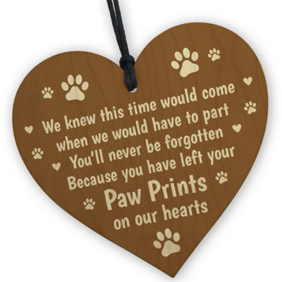 Red Ocean Wooden Dog Sign Pet Memorial Christmas Tree Decoration Wooden Bauble Dog Cat Gift Keepsake - image 1