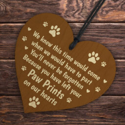 Red Ocean Wooden Dog Sign Pet Memorial Christmas Tree Decoration Wooden Bauble Dog Cat Gift Keepsake - thumbnail 6