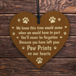 Red Ocean Wooden Dog Sign Pet Memorial Christmas Tree Decoration Wooden Bauble Dog Cat Gift Keepsake - thumbnail 5