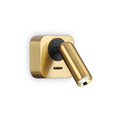 Ideal Lux Luminosa Bean Led Decorative Square Reading Light Brass, 3000K 3.5W - image 1