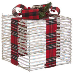 Beliani Set Of 3 Christmas Decorations Led Mangen Christmas Gifts 20/25/35 Cm Off-White - thumbnail 5