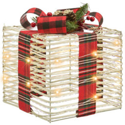 Beliani Set Of 3 Christmas Decorations Led Mangen Christmas Gifts 20/25/35 Cm Off-White - thumbnail 4