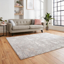Grey Rose Modern Abstract Easy To Clean Dining Room Rug-160Cm X 220Cm - thumbnail 2