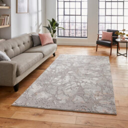 Grey Rose Modern Abstract Easy To Clean Dining Room Rug-160Cm X 220Cm - thumbnail 1