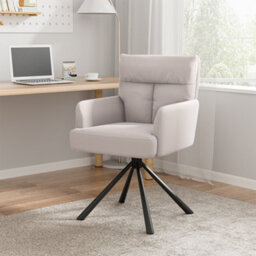 Living And Home Beige Frosted Velvet Swivel Occasional Armchair Lounge Chair With Metal Legs