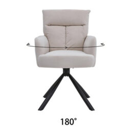 Living And Home Beige Frosted Velvet Swivel Occasional Armchair Lounge Chair With Metal Legs - thumbnail 3