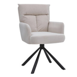 Living And Home Beige Frosted Velvet Swivel Occasional Armchair Lounge Chair With Metal Legs - thumbnail 4