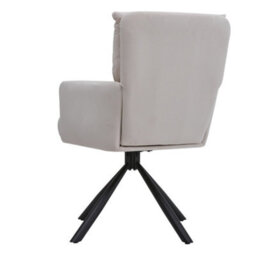 Living And Home Beige Frosted Velvet Swivel Occasional Armchair Lounge Chair With Metal Legs - thumbnail 5