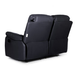 Bravich Black Faux Leather Manual Recliner Sofa - 2 Seater - thumbnail 5