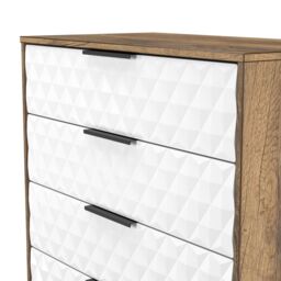 Anzio Matt Vintage Oak Effect 5 Drawer Chest (H)1067mm (W)765mm (D)395mm - thumbnail 4