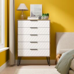 Anzio Matt Vintage Oak Effect 5 Drawer Chest (H)1067mm (W)765mm (D)395mm - thumbnail 6