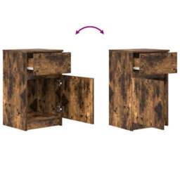 Berkfield Bedside Cabinet Smoked Oak 39X35X65 Cm Engineered Wood - thumbnail 9