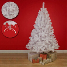 Shatchi Alaskan Pine 5Ft White Christmas Tree With Metal Stands - thumbnail 4