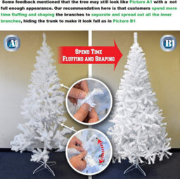 Shatchi Alaskan Pine 5Ft White Christmas Tree With Metal Stands - thumbnail 7