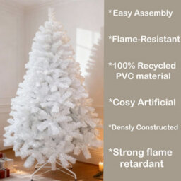 Shatchi Alaskan Pine 5Ft White Christmas Tree With Metal Stands - thumbnail 9
